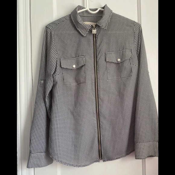 Michael Kors Zip Front  Top Snap Buttons Pockets and Sleeve Size: Medium - Picture 1 of 14